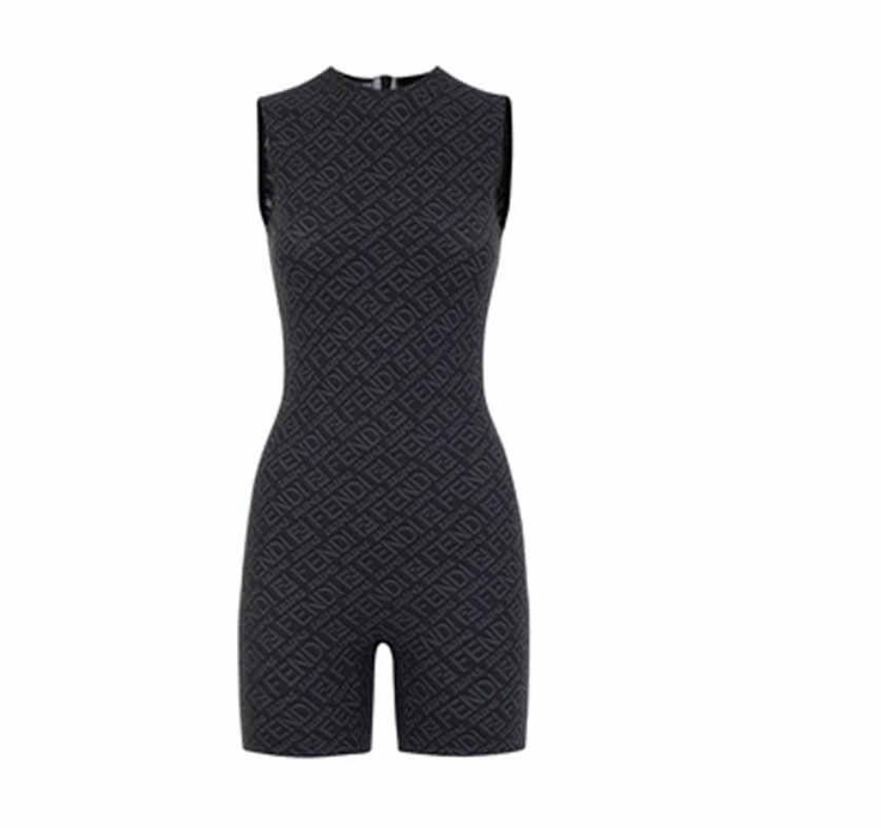 Fendi x Skimms Black Logo Bodysuit