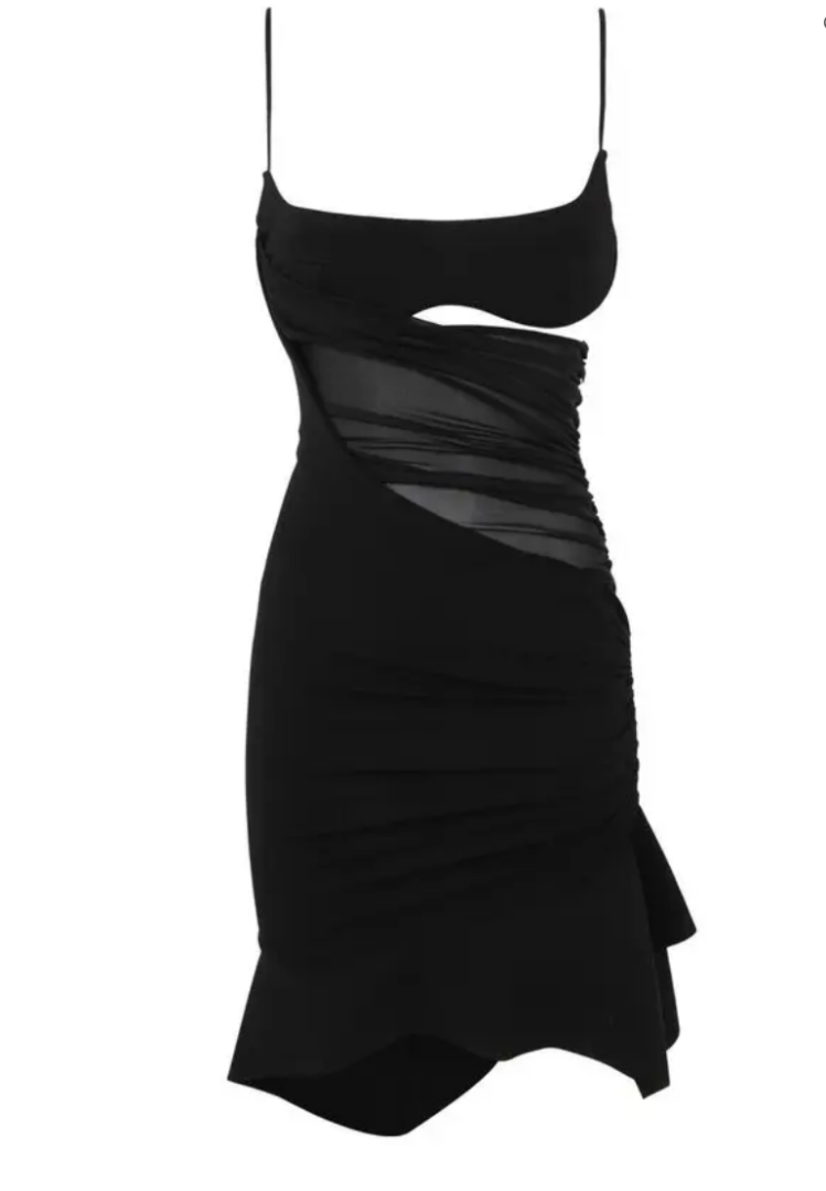 Mugler black dress cutout ruched side - BOPF | Business of Preloved Fashion Mugler black dress cutout ruched side - BOPF | Business of Preloved Fashion