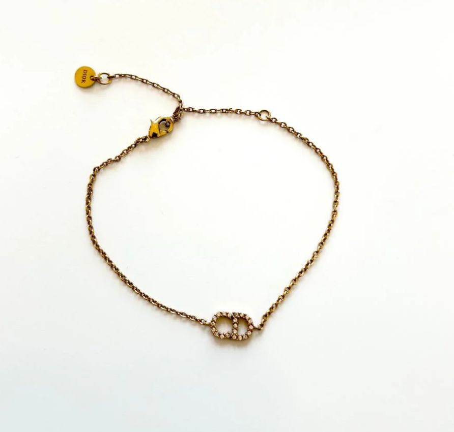 Dior Clair D Lune Bracelet Gold-Finish Metal And White Crystals
