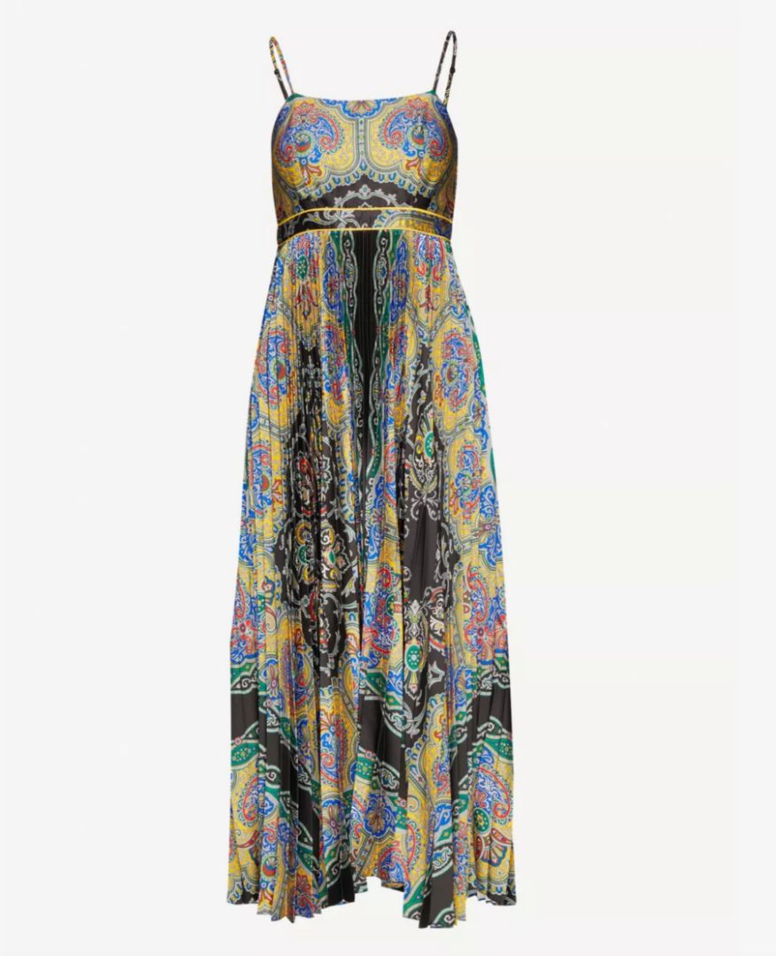 Sandro Paisley Print Strappy Maxi Dress