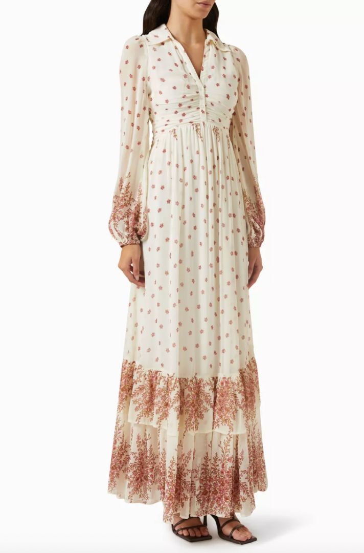 bytimo floral maxi dress Floral pattern flared long dress