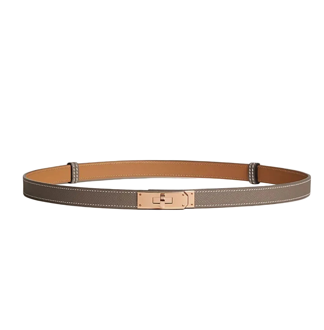 Hermès Epsom Etoupe Kelly belt with GHW