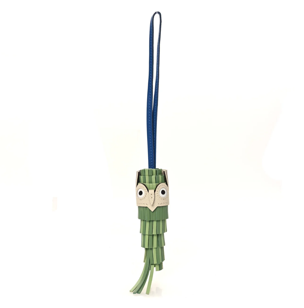 Hermès Owl Charm Beige Vert Yucca