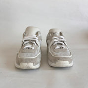 Chanel Grey Suede And Leather CC Lace Up Sneakers, 38