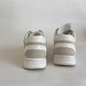 Chanel Grey Suede And Leather CC Lace Up Sneakers, 38