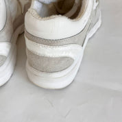 Chanel Grey Suede And Leather CC Lace Up Sneakers, 38