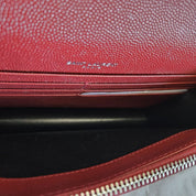 Saint Laurent Burgundy Leather Cassandra Mini Crossbody Bag