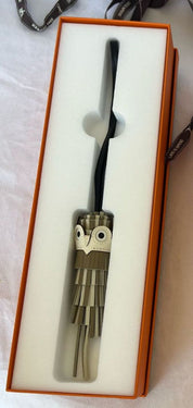 Hermes Marfa Craie Noir Nata Blanc De Sac Chouette Bag Charm