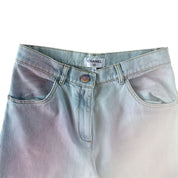 Chanel 24C blue gradient wide-leg jeans trousers