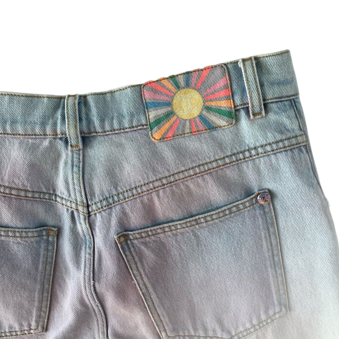 Chanel 24C blue gradient wide-leg jeans trousers