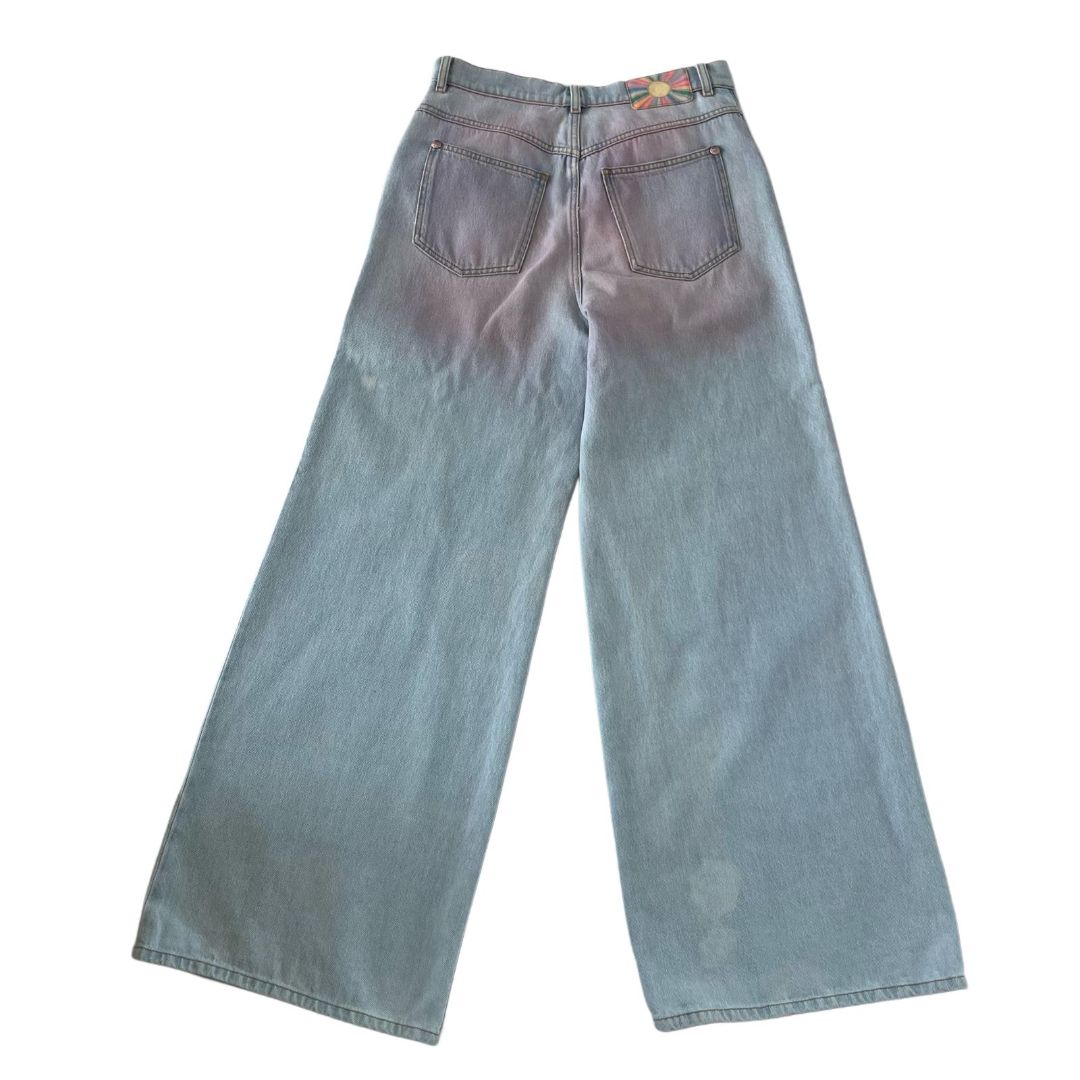 Chanel 24C blue gradient wide-leg jeans trousers