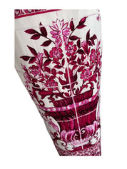Dolce & Gabbana White/Pink Majolica Print Midi Skirt