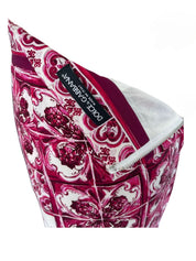 Dolce & Gabbana White/Pink Majolica Print Midi Skirt