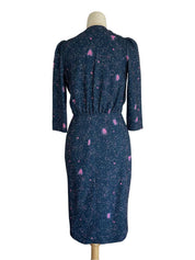 Elisabetta Franchi Midnight Blue Printed Mini Dress