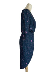 Elisabetta Franchi Midnight Blue Printed Mini Dress