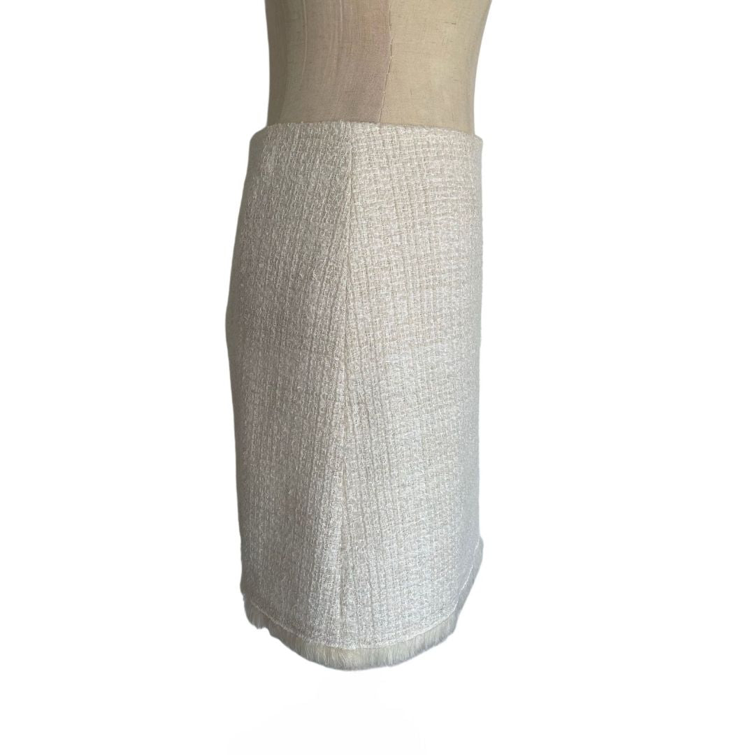 Paule Ka White Tweed Skirt