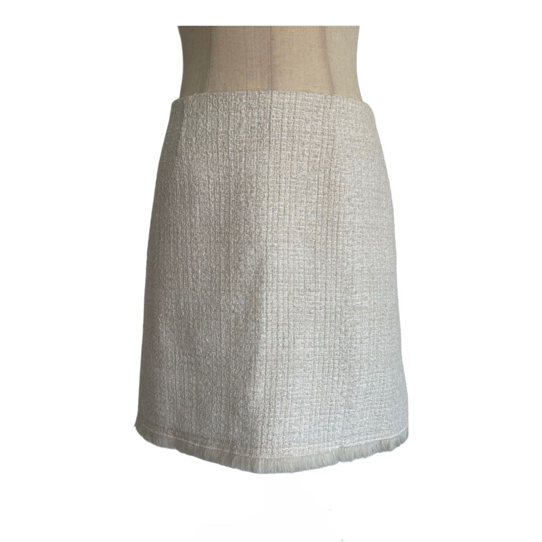 Paule Ka White Tweed Skirt