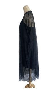 Alexander McQueen Black Floral Lace Mesh Dress W/ Slit