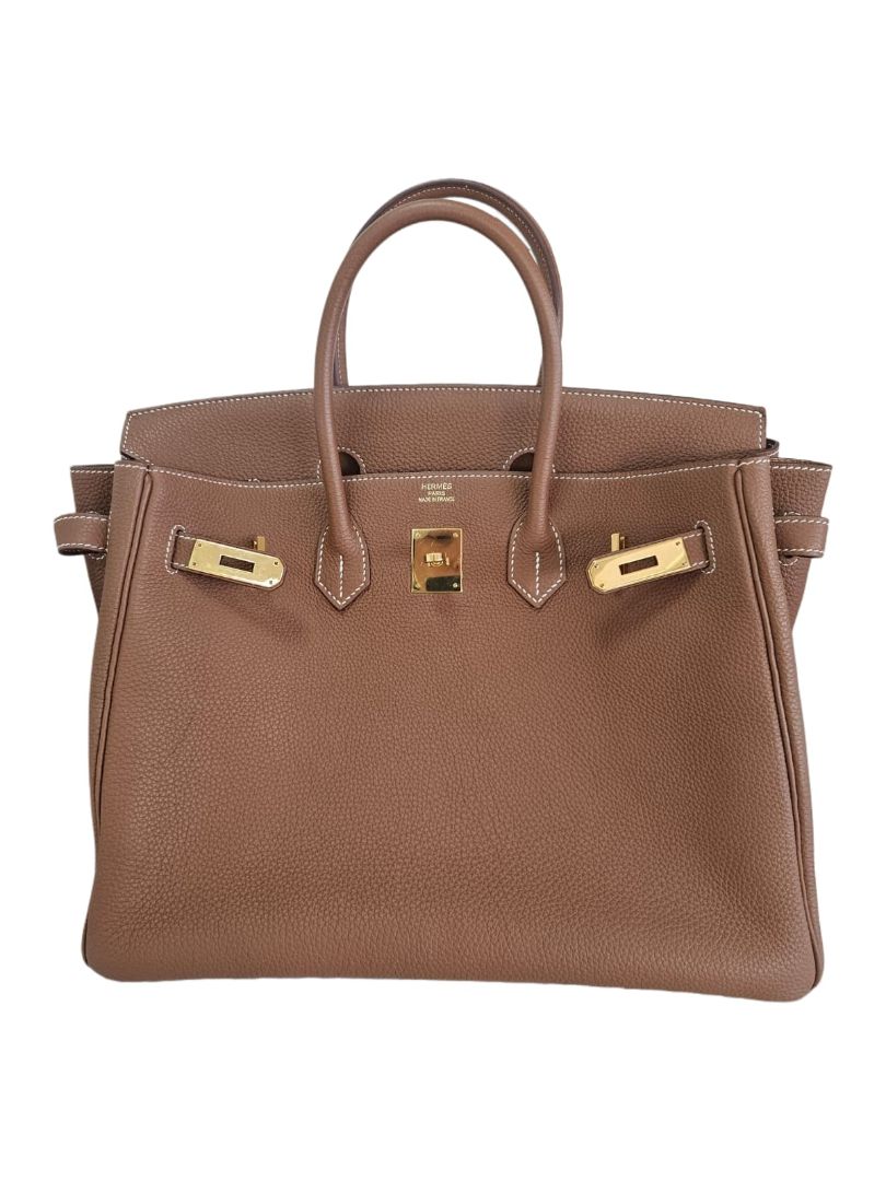 Hermes Birkin 35 Togo Leather Gold Bag