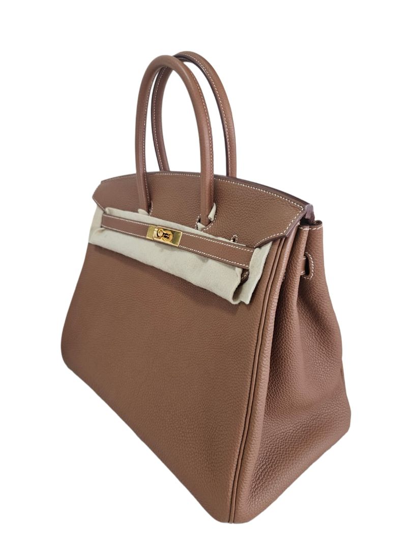 Hermes Birkin 35 Togo Leather Gold Bag