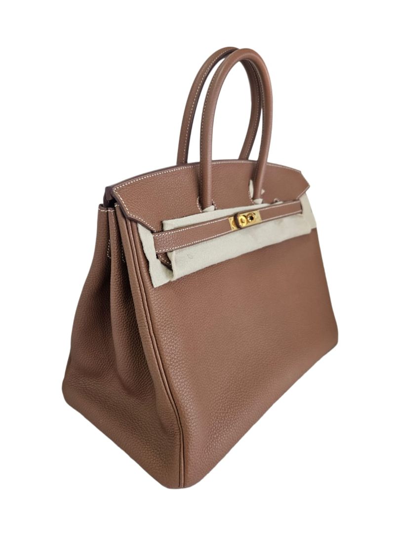 Hermes Birkin 35 Togo Leather Gold Bag