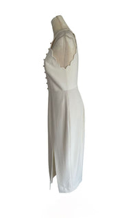 Zimmermann Cream Scallop Edge Halter Midi Dress