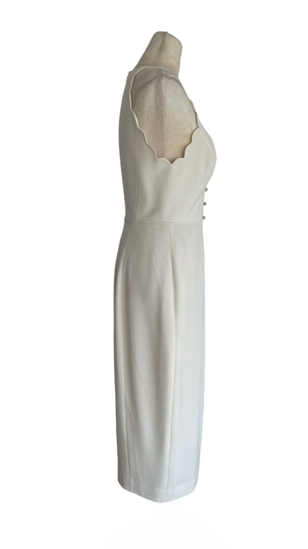 Zimmermann Cream Scallop Edge Halter Midi Dress