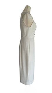 Zimmermann Cream Scallop Edge Halter Midi Dress