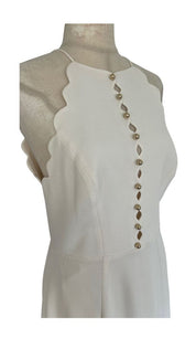 Zimmermann Cream Scallop Edge Halter Midi Dress