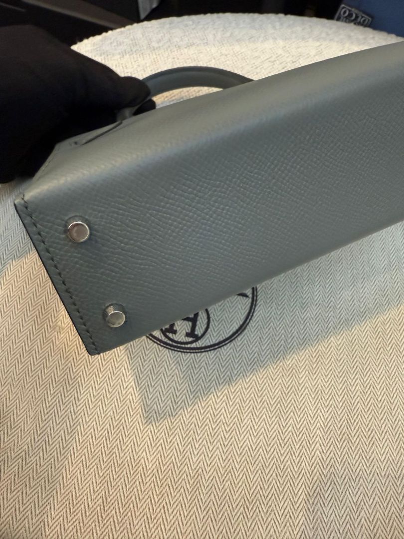 Hermès Mini Kelly II in Epsom Vert Amande with Electrum Hardware