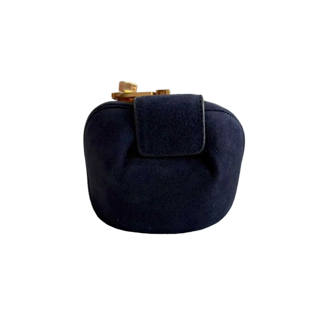 Gabriela Hearst Soft Demi Micro suede clutch navy