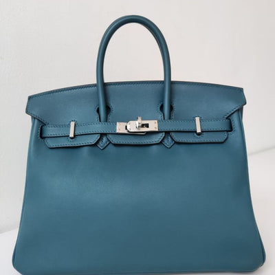 Hermès Birkin 25 in blue Colvert swift leather with PHW