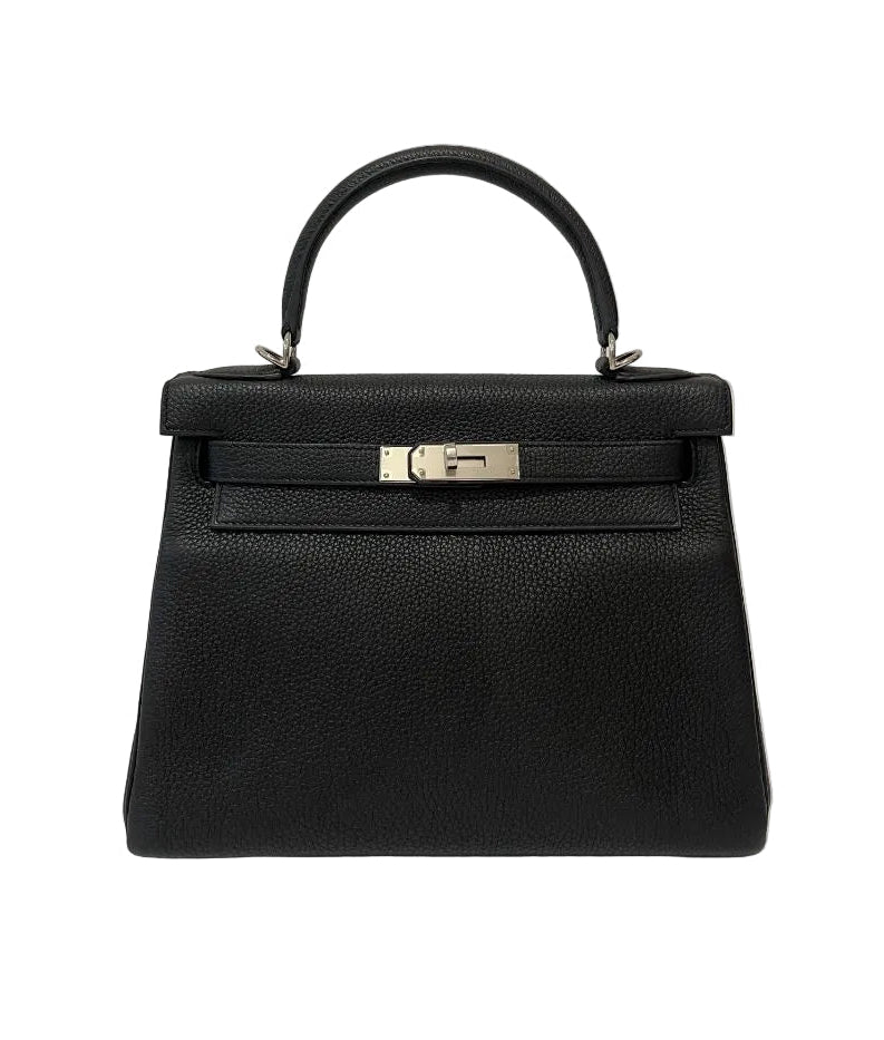 Hermes Kelly 25 black togo leather with PHW
