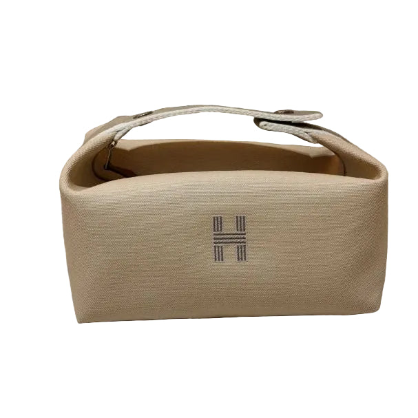 Hermès Cotton Canvas Beige Small Bride-A-Brac Pouch