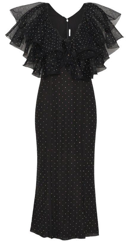 Rotate Mesh Midi Ruffle Dress - BOPF