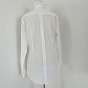 Dolce & Gabbana white cotton short with ruffle detail on collar and cuffs
