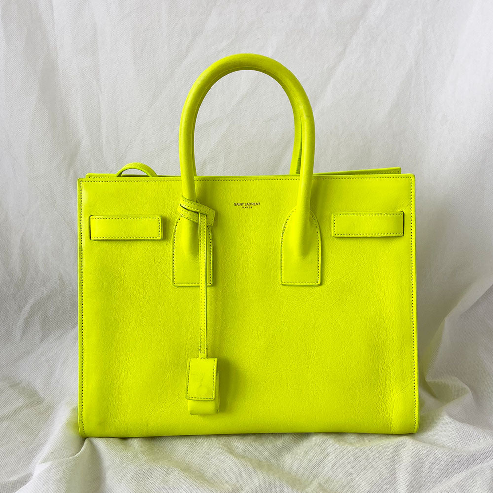 Yves Saint Laurent Yellow Smooth Leather Small Sac de Jour Souple Bag