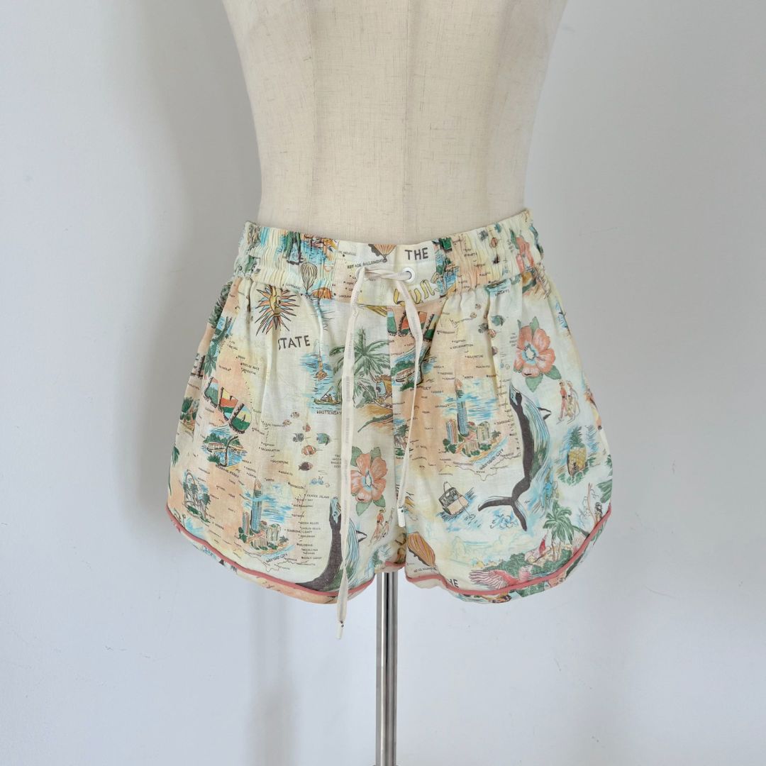 Zimmermann printed shorts with draw string
