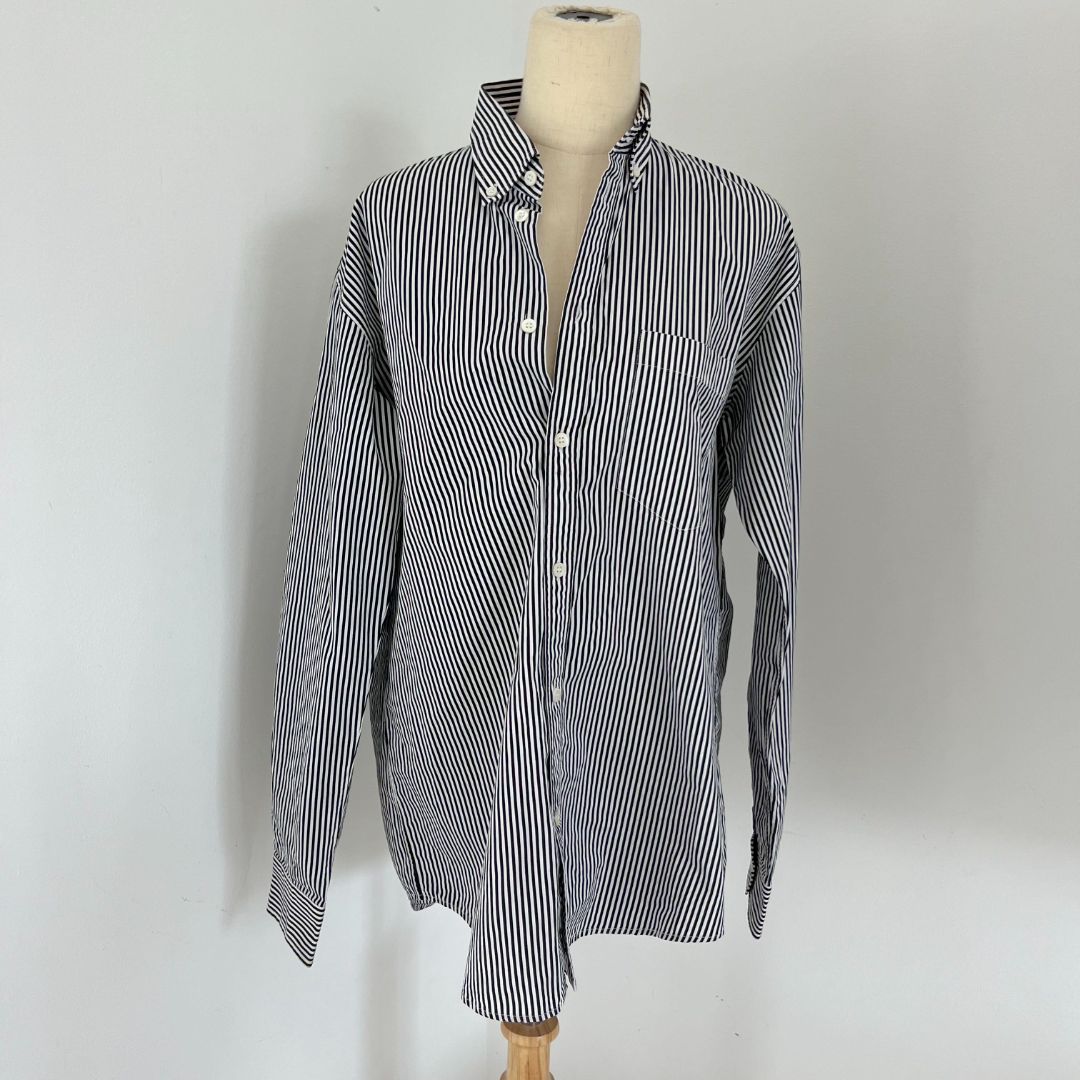 Balenciaga striped oversized shirt with logo on back