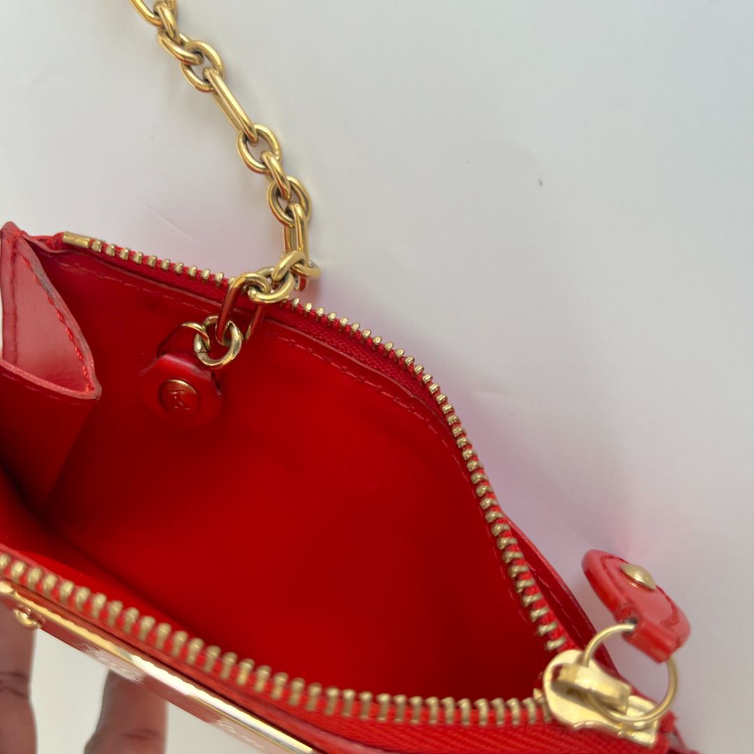 Louis Vuitton Red Monogram Vernis Key Pouch