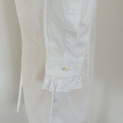 Dolce & Gabbana white cotton short with ruffle detail on collar and cuffs