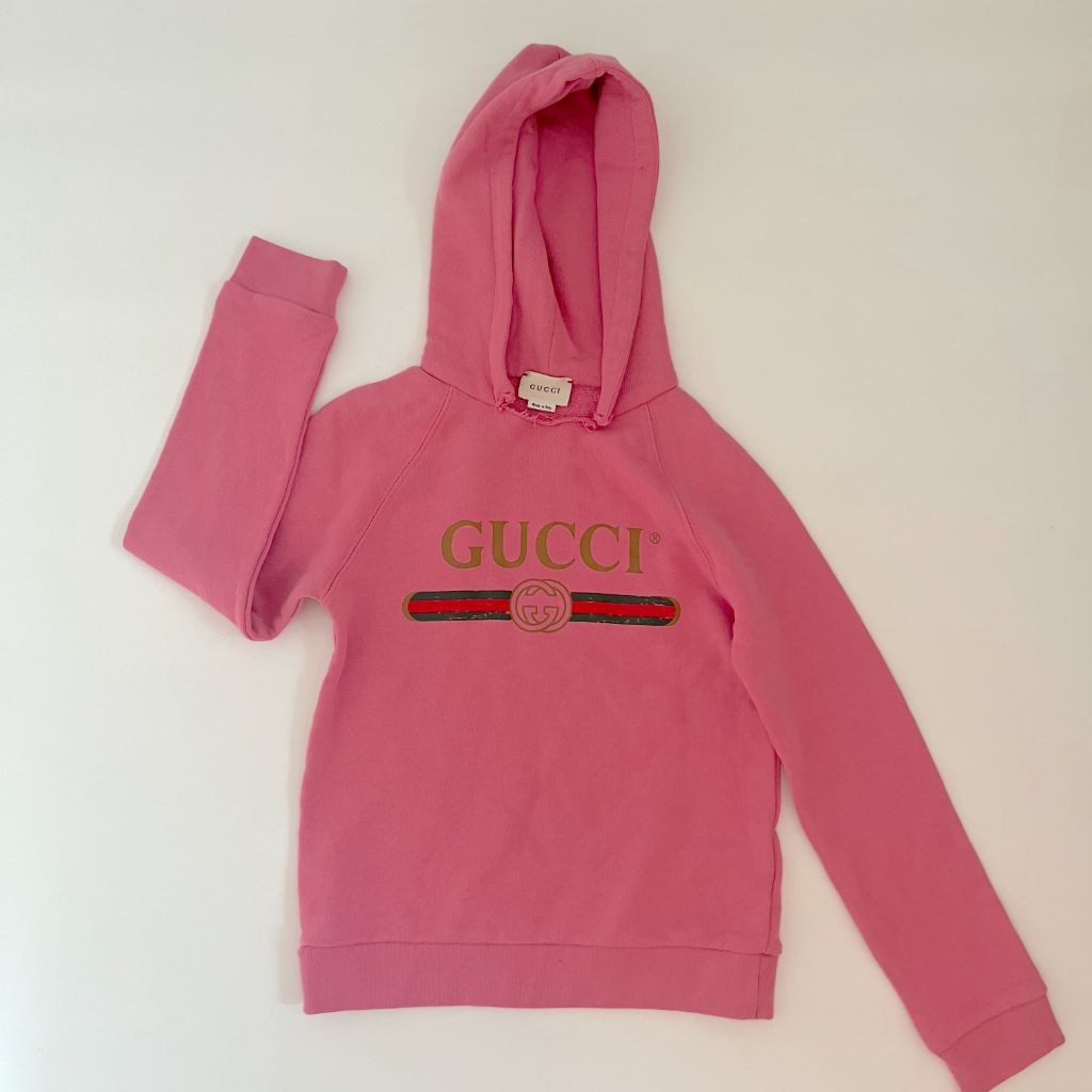 Gucci pink logo girls hoodie