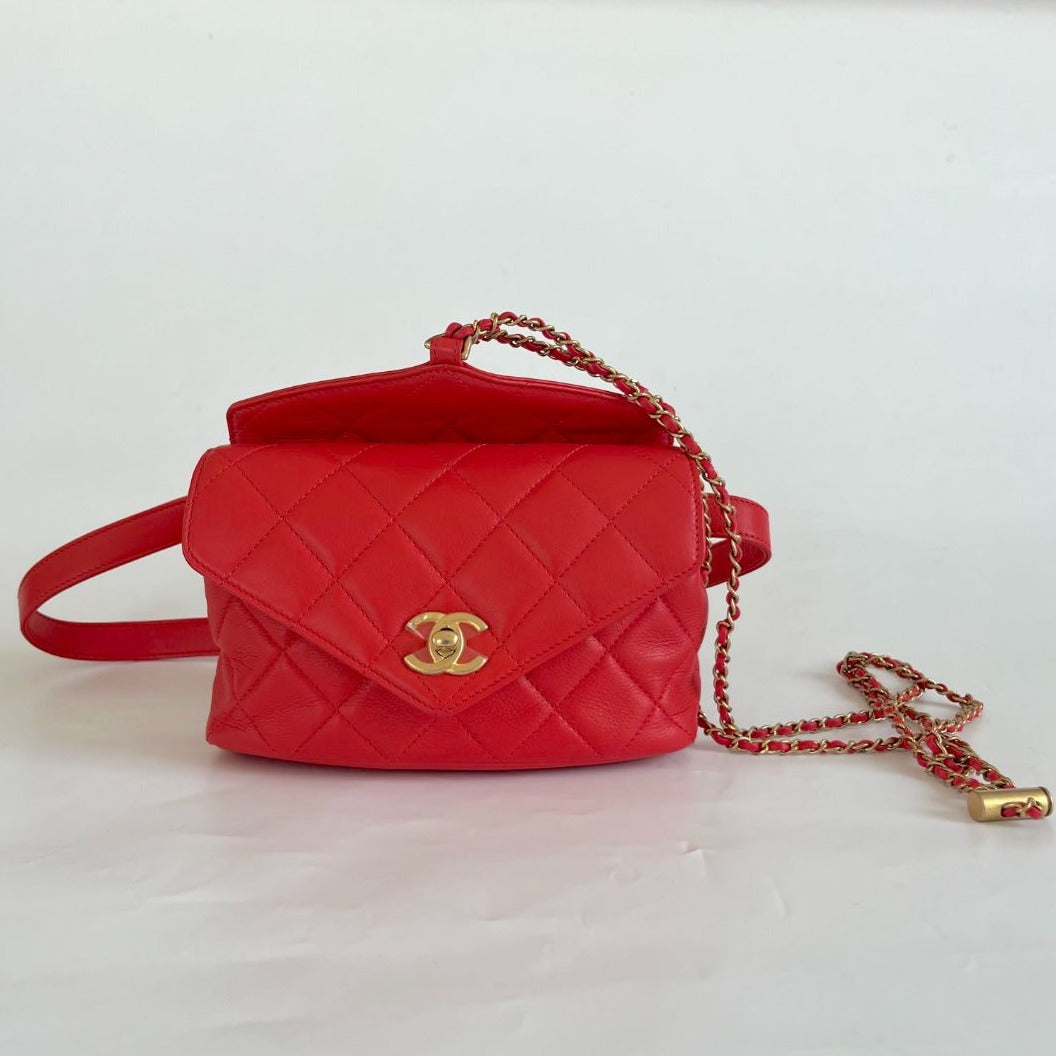 Chanel 2019 Quilted Leather Flap Belt Bag ( Runway Collection)