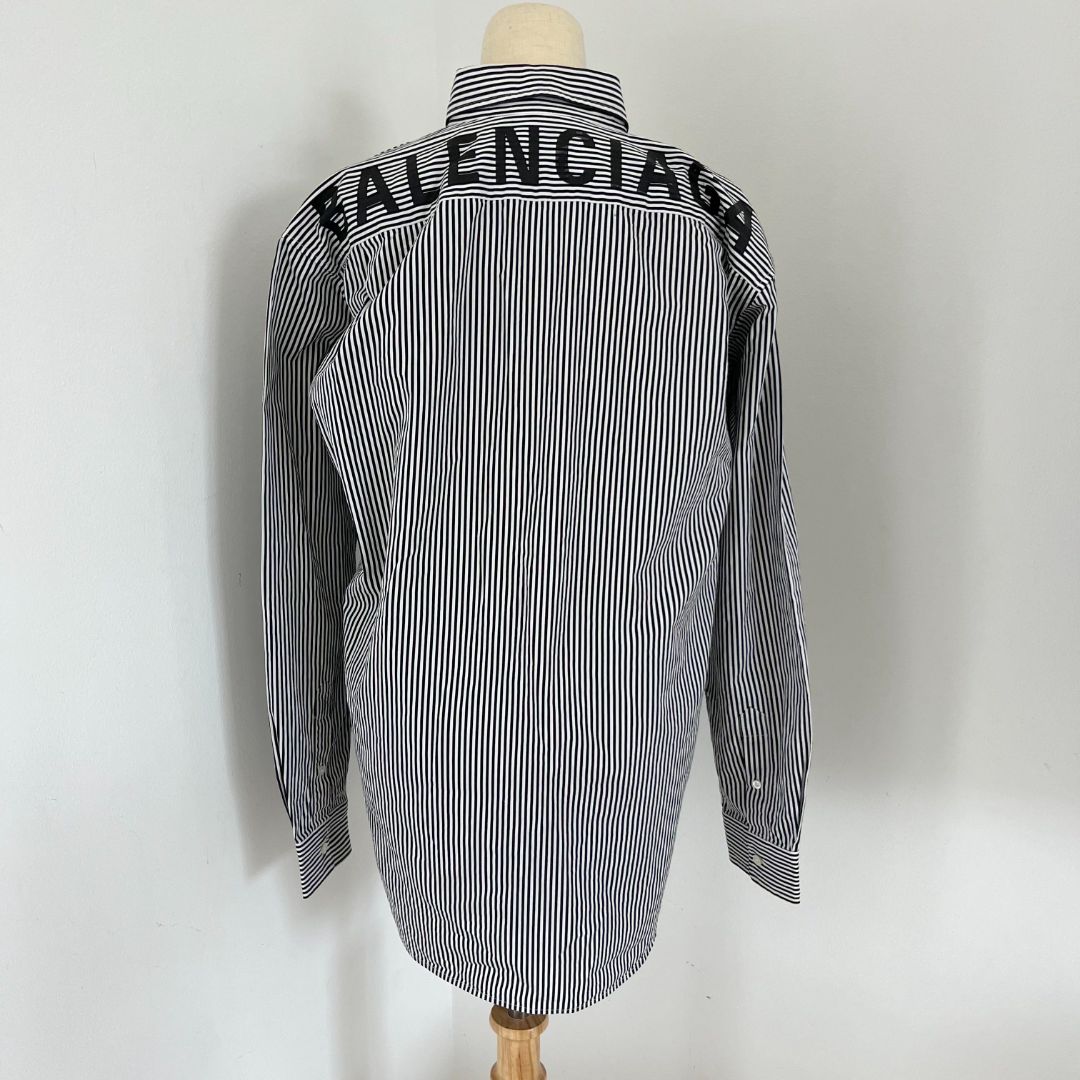 オンライン限定商品 BALENCIAGA shirt Stripe Striped Back Logo ...