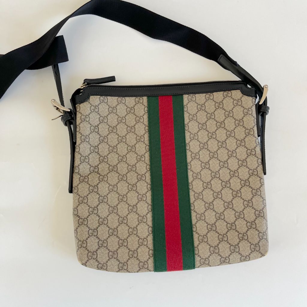 Gucci GG Supreme Monogram Web Messenger Bag BOPF Business of