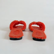 Hermes shearling orange oran sandals, 39