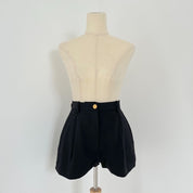 Versace black high waist wool blend mini shorts