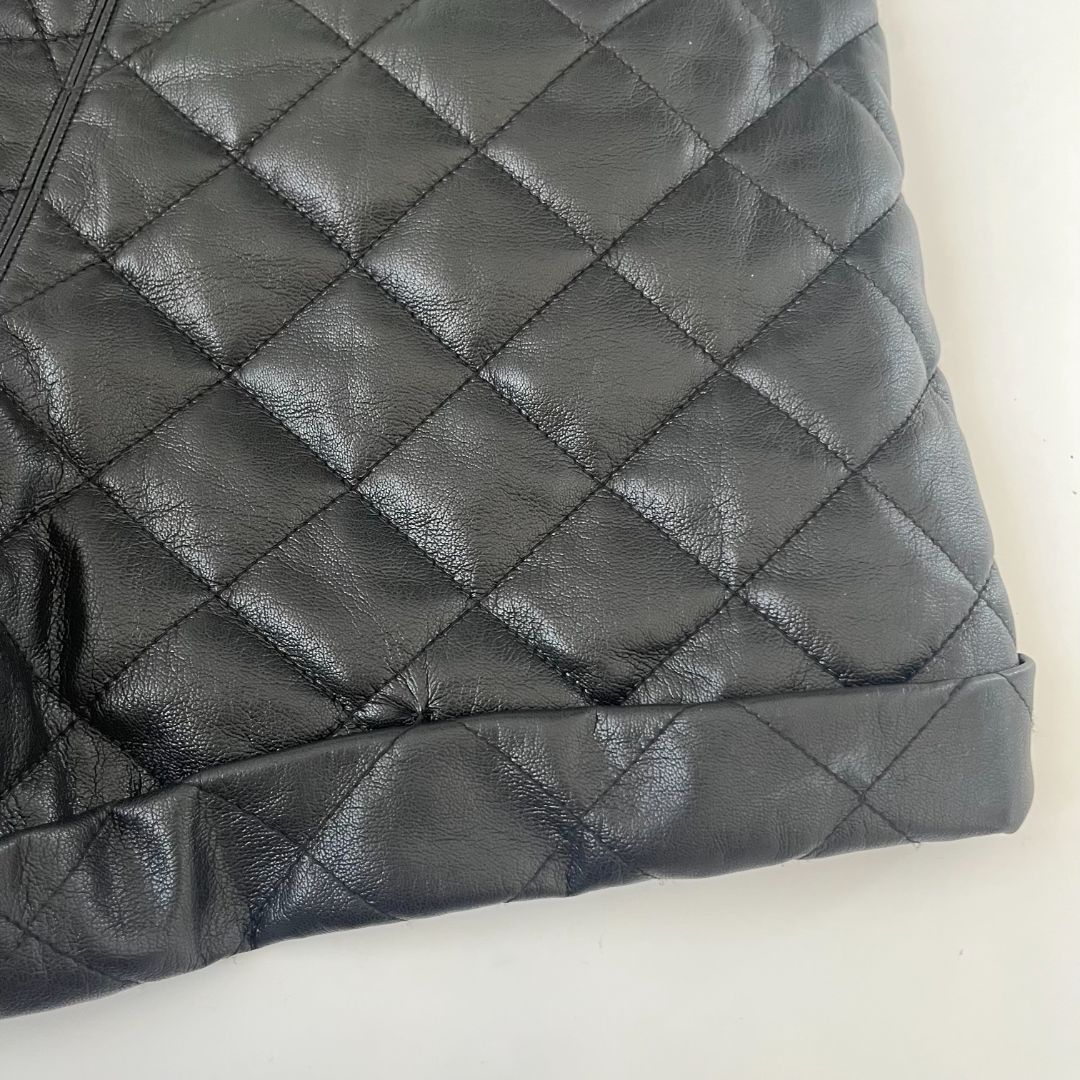 Self Portrait Faux Leather Quilted Shorts