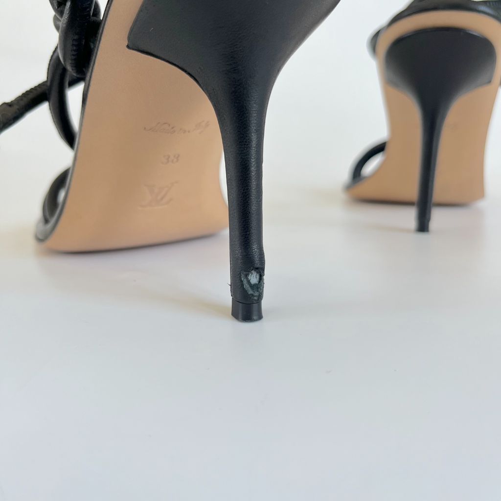 Authentic Louis Vuitton silver heels, low heel