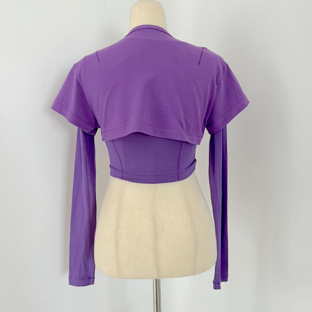 Jacquemus long sleeve purple crop top